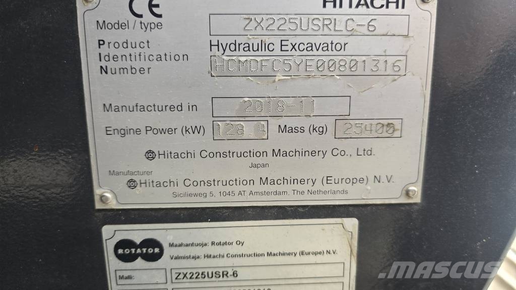Hitachi ZX 225 US R LC-6 Excavadoras sobre orugas