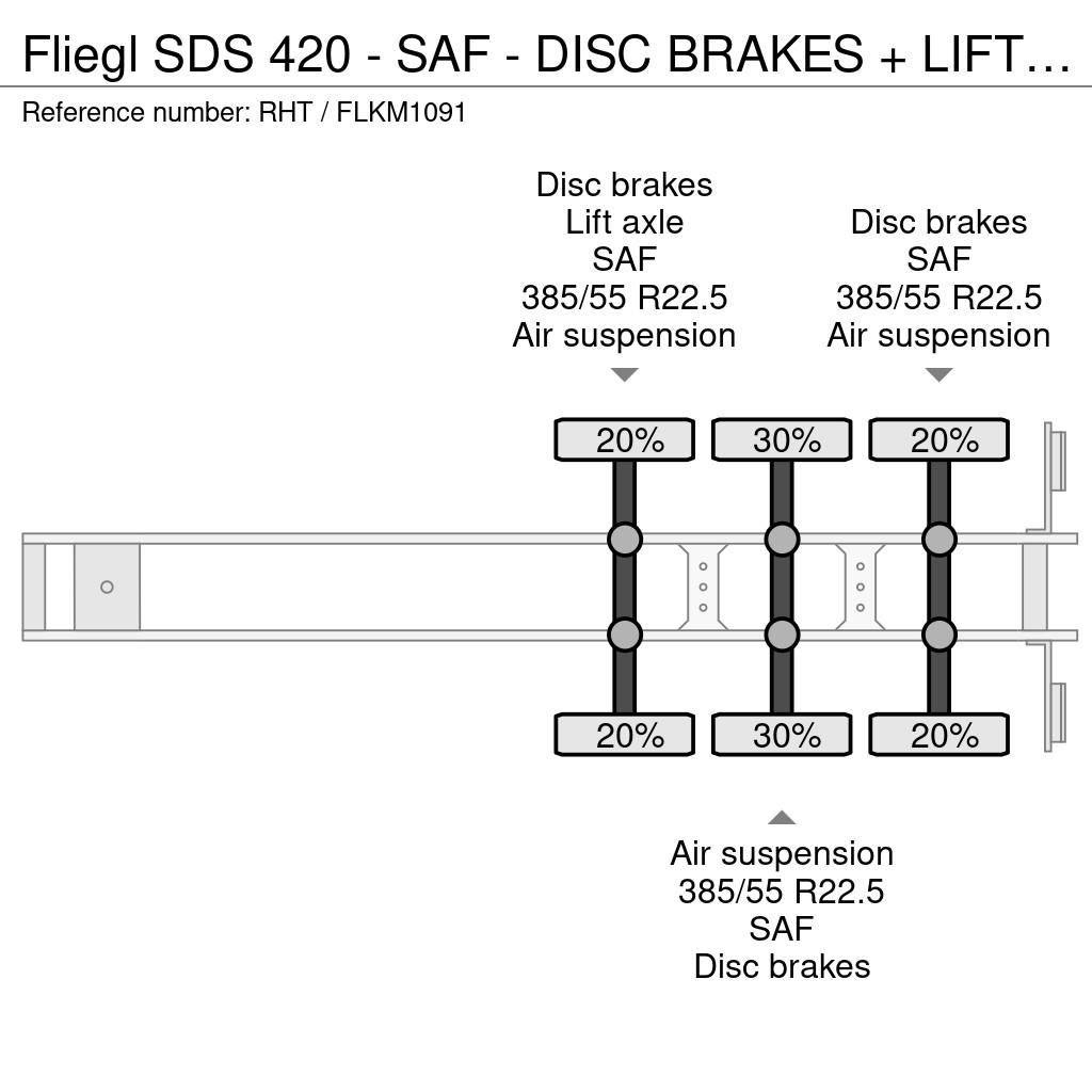 Fliegl SDS 420 - SAF - DISC BRAKES + LIFTING AXLE Schuifvloeropleggers