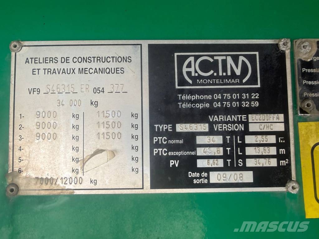 Actm S46315 نصف مقطورة مسطحة منخفضة