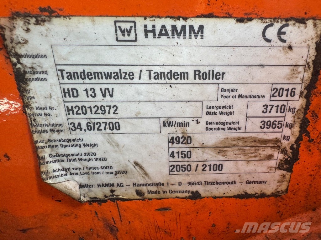Hamm HD 13 VV Tandemové valce