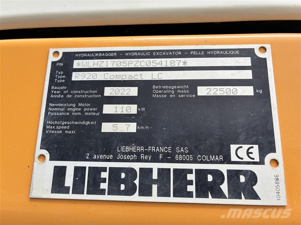 Liebherr R 920 Compact Litronic Crawler excavators