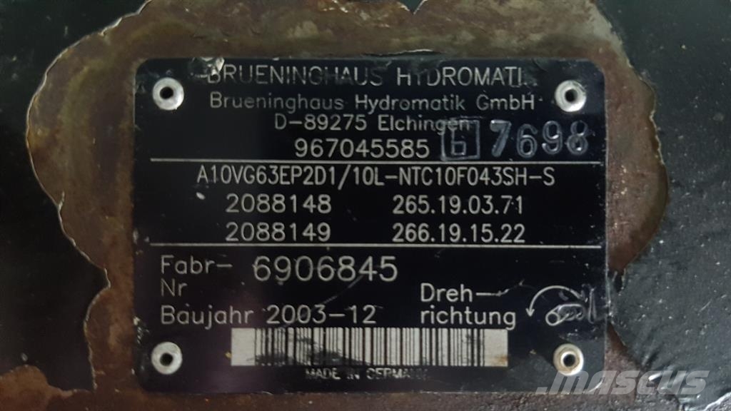 Brueninghaus Hydromatik A10VG63EP2D1/10L - Drive pump/Fahrpumpe/Rijpomp Hydraulics