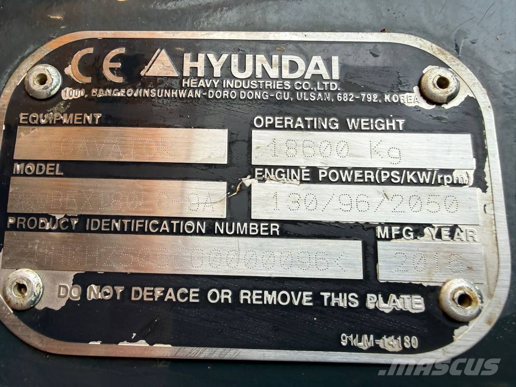 Hyundai Robex 180 LC-9 A /BJ. 2016/11480H/SW/Klima/3Löffel Escavadeiras de esteiras