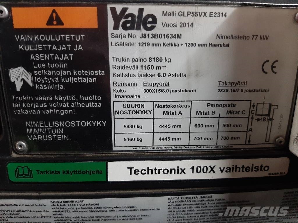Yale GLP55VX Περονοφόρα ανυψωτικά κλαρκ με φυσικό αέριο LPG