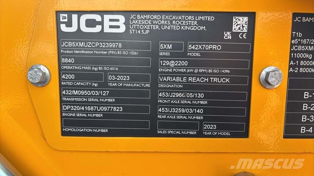 JCB 542-70 Agri Extra Carretillas telescópicas