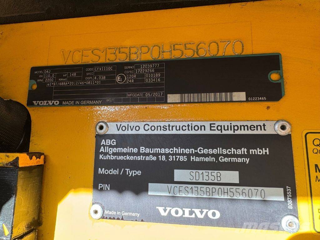 Volvo SD 135 B Еднобарабанни ролки