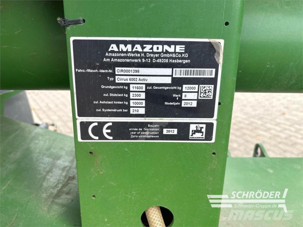 Amazone CIRRUS 6002 ACTIVE 組合鑽