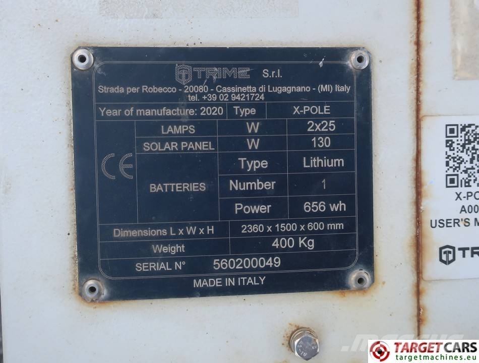 Trime X-Pole Led Solar Tower Light 2x25W 조명타워