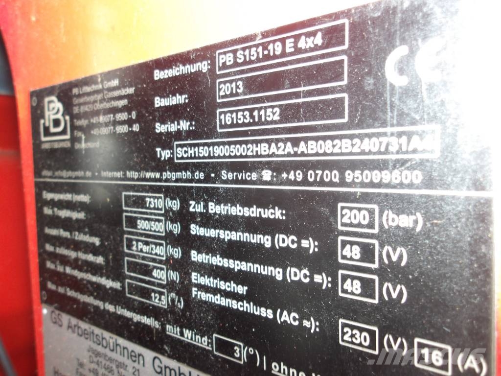PB Lifttechnik PB S151-19 E 4x4 Škaraste platforme