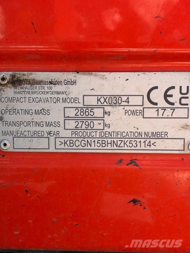 Kubota KX030-4 Minigravemaskiner