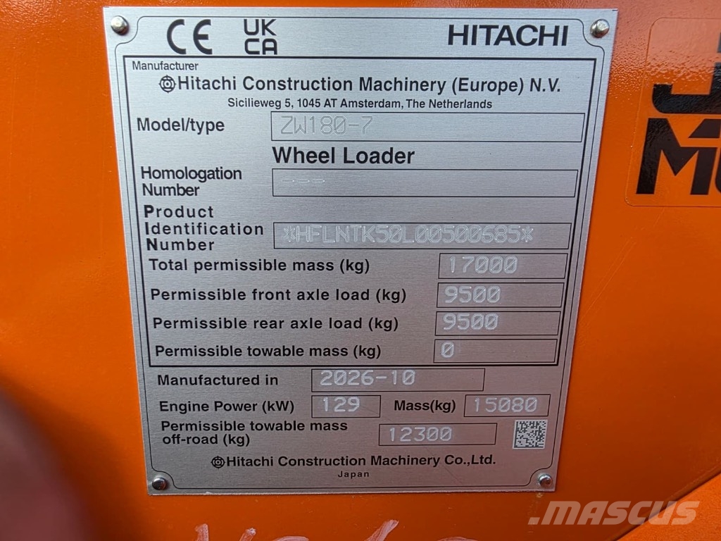 Hitachi ZW 180-7 Utovarivači na točkove
