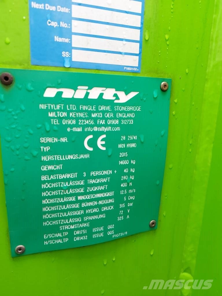 Niftylift HR 28 Hybrid Knikarmhoogwerkers