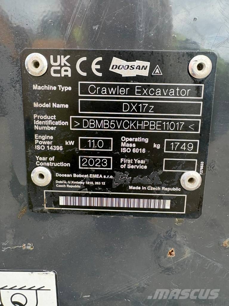 Doosan DX17Z Minigravere <7t
