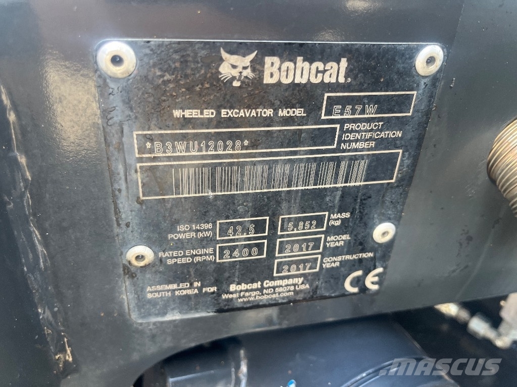 Bobcat E 57 W / Engcon, Kauha, Rasvari, Lämmitin Bageri na kotačima