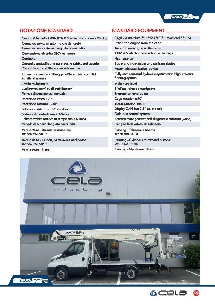Cela DT 28 truck FE Ant vilkikų montuojamos kėlimo platformos