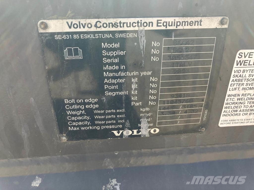 Volvo FA-Schaufel 2880 mm, 3,3 m³, U-Messer, HD Строительная техника - Другие