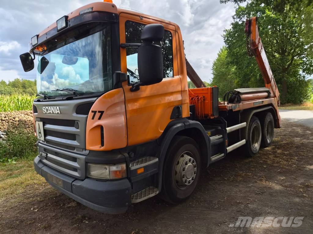 Scania P 380 6x2 Absetzkipper Containertrucks met kabelsysteem