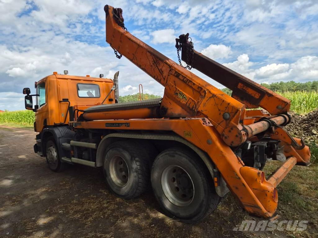 Scania P 380 6x2 Absetzkipper Containertrucks met kabelsysteem