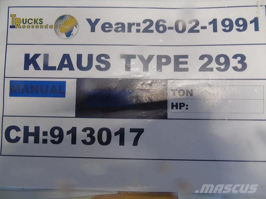 Klaus 20FT SELF PROPPELED ENGINE + FULLY WORKING Sideloader semi-trailers