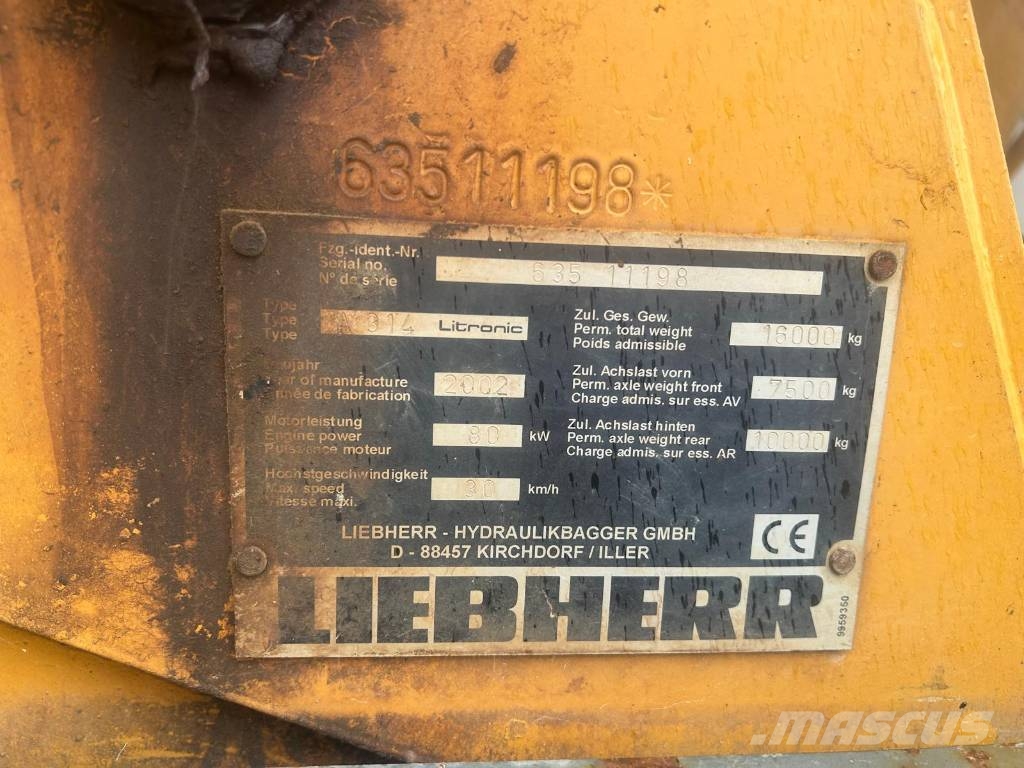 Liebherr A 314 Litronic Pelle sur pneus