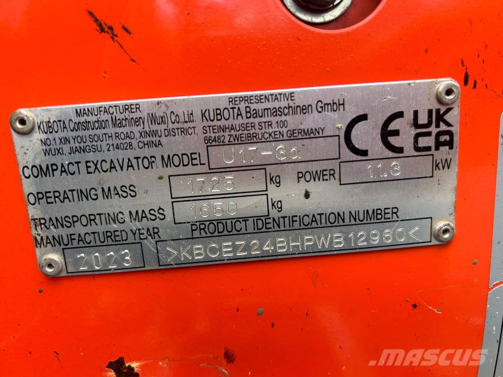 Kubota U 17-3 Mini excavators < 7t