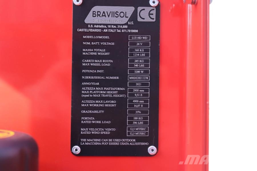 Bravi LUI HD WD Leonardo New, Electric, 4.90m Working He Ανυψωτήρες με αρθρωτό βραχίονα
