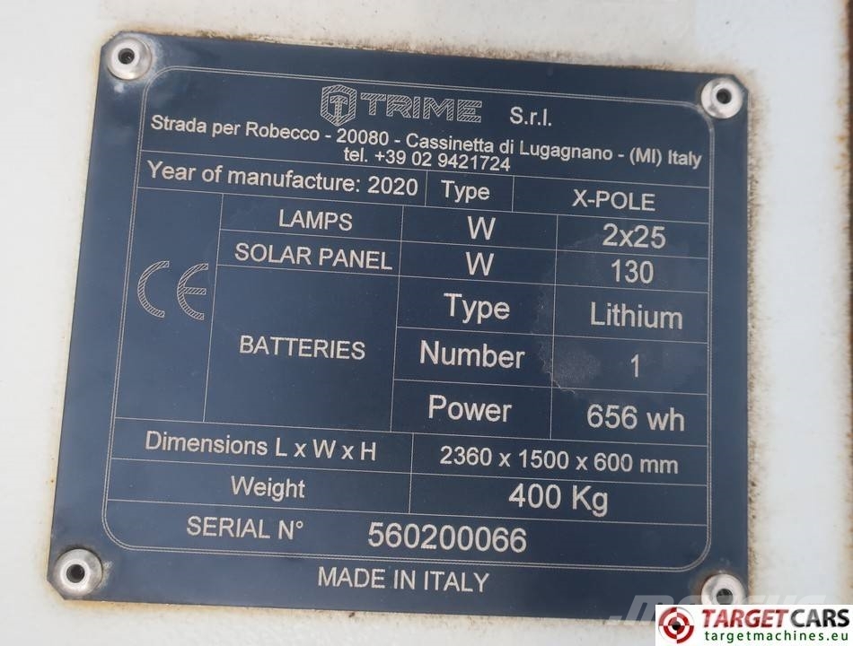 Trime X-Pole Tower Light 2x25W Led Solar Panel Osvetľovacie stožiare