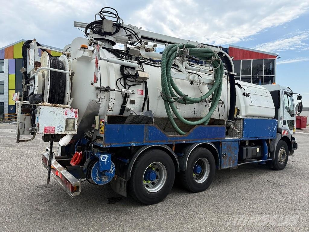 Renault 370 6x4 Vacuum tank 12,000 liters, MANUEL GEARBOX, Kolkenzuigers