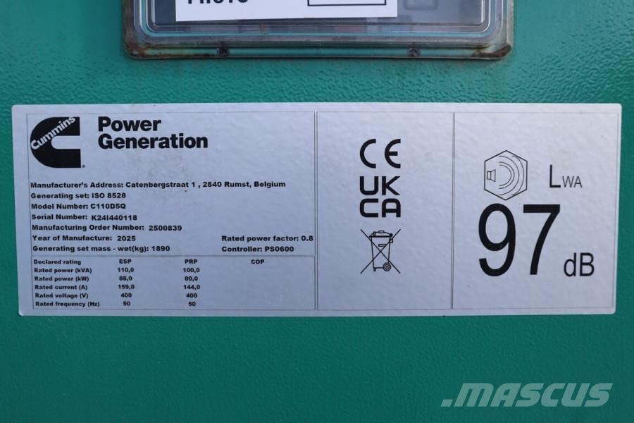 Cummins C110D5Q Declaration of Conformity, Diesel, 110kVA, Dizelski agregati