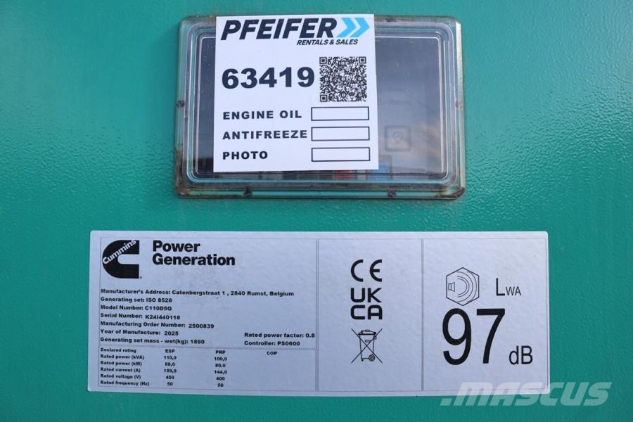 Cummins C110D5Q Declaration of Conformity, Diesel, 110kVA, Dizelski agregati