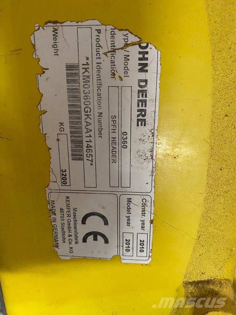 John Deere 360 CONTACTER LE 06 03 68 09 25 Combine harvester heads