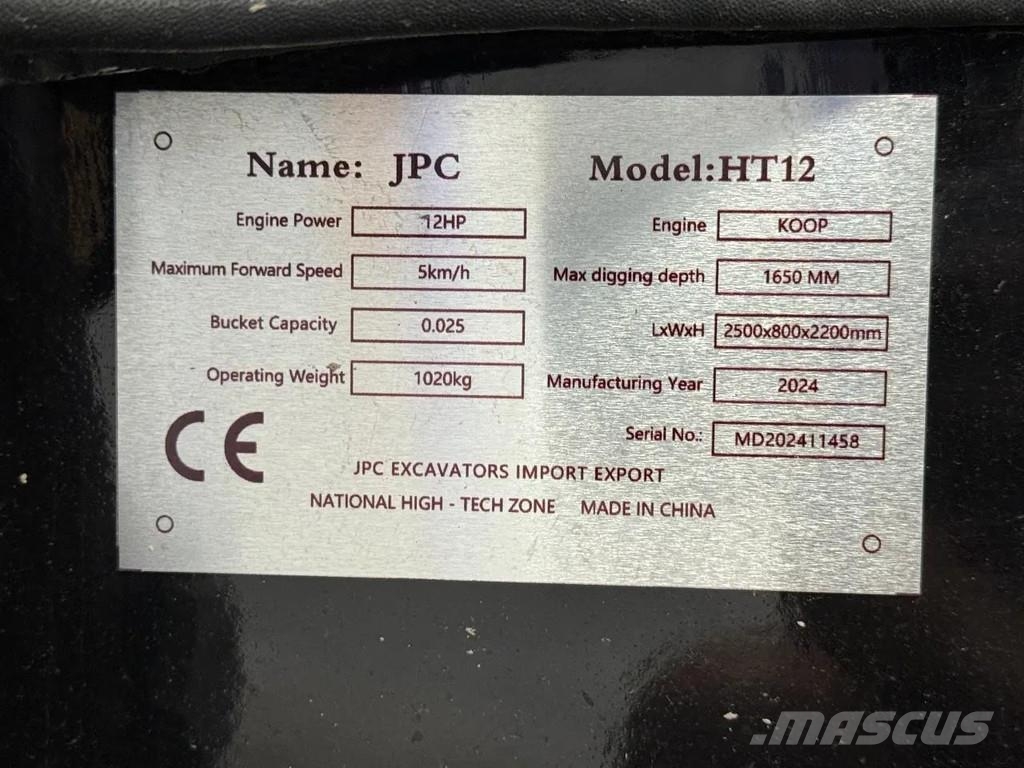 JPC HT12 NEW AND UNUSED! Εκσκαφάκι (διαβολάκι) < 7t