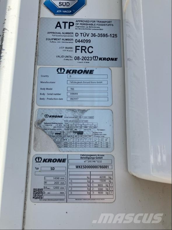 Krone Trailer Reefer Flower Width Straight Semirimorchi a temperatura controllata