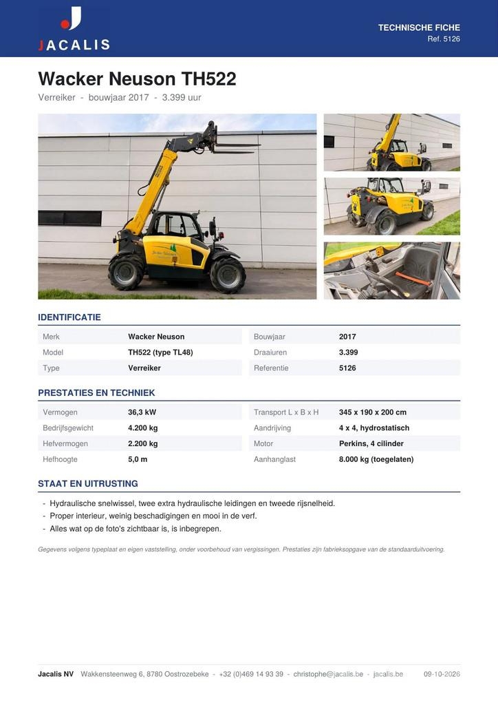 Wacker Neuson TH522 Teleskopiniai krautuvai
