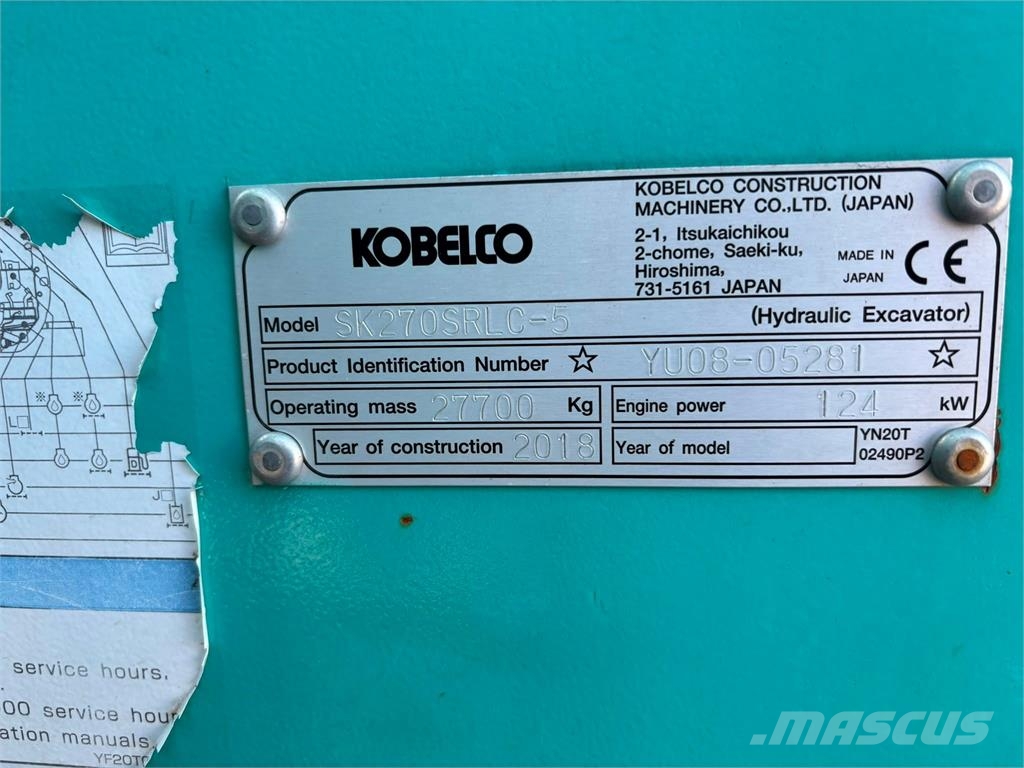 Kobelco SK270SRLC-5 Crawler excavators