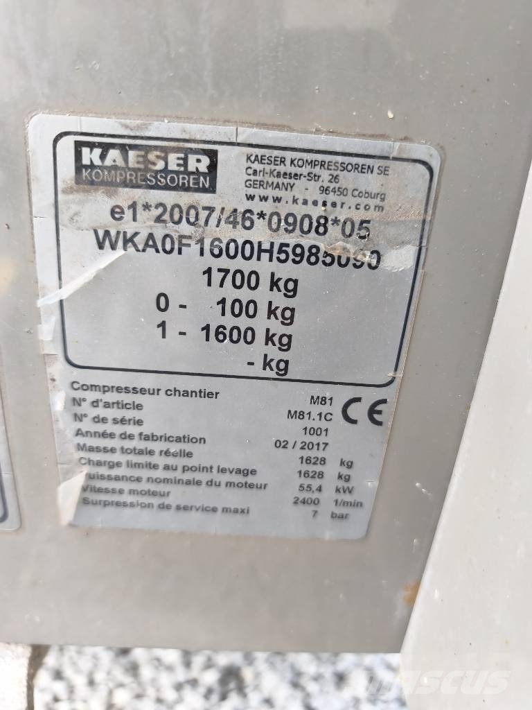 Kaeser M81.1C M 114 M 64 M 122 M 50 ATLAS COPCO XAHS 186 Kompresori