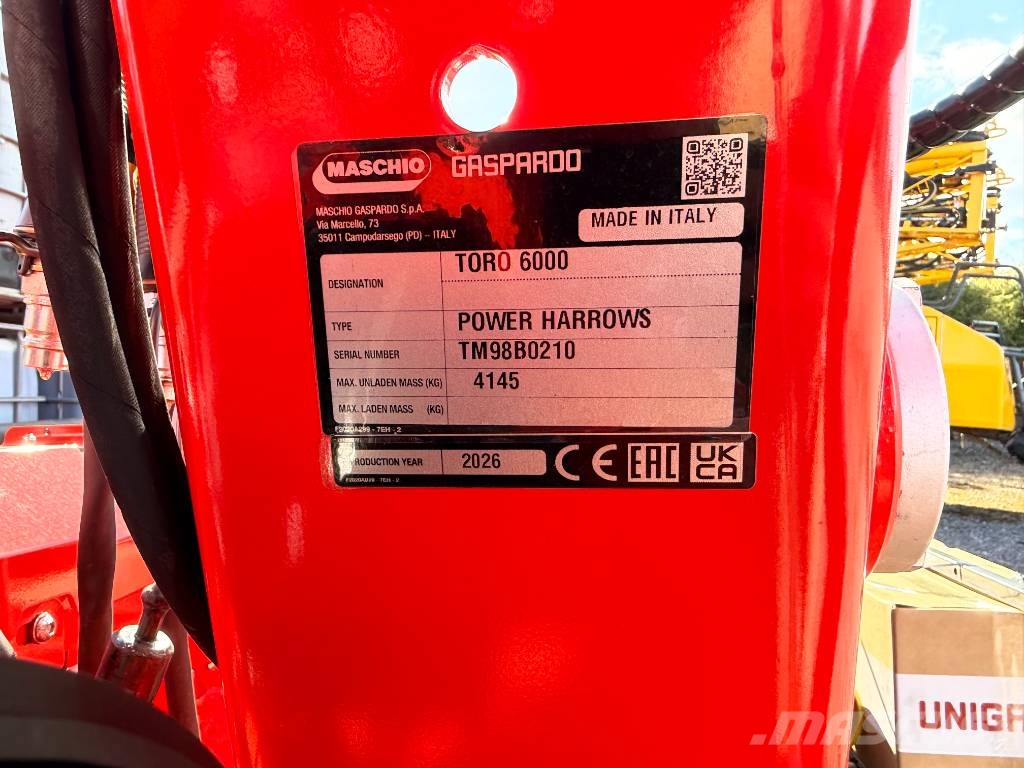 Maschio TORO 6M POWER HARROW Varomosios akėčios ir žemės frezos