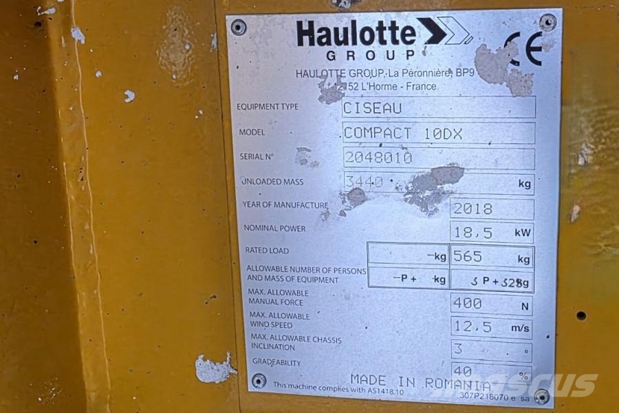 Haulotte COMPACT 10DX Diesel, 4x4 Drive, 10.2m Working Heig Scissor lifts