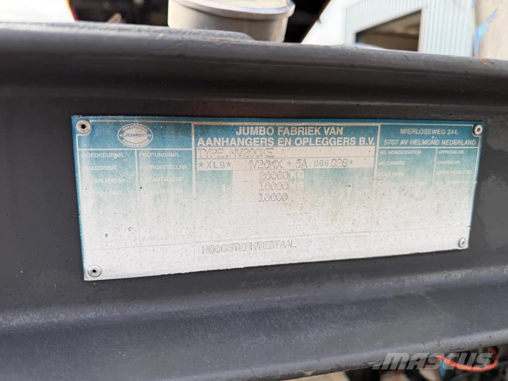 Jumbo MV 200 KE 38m3 Kipper Schamel Aanhangwagen Reboques basculantes