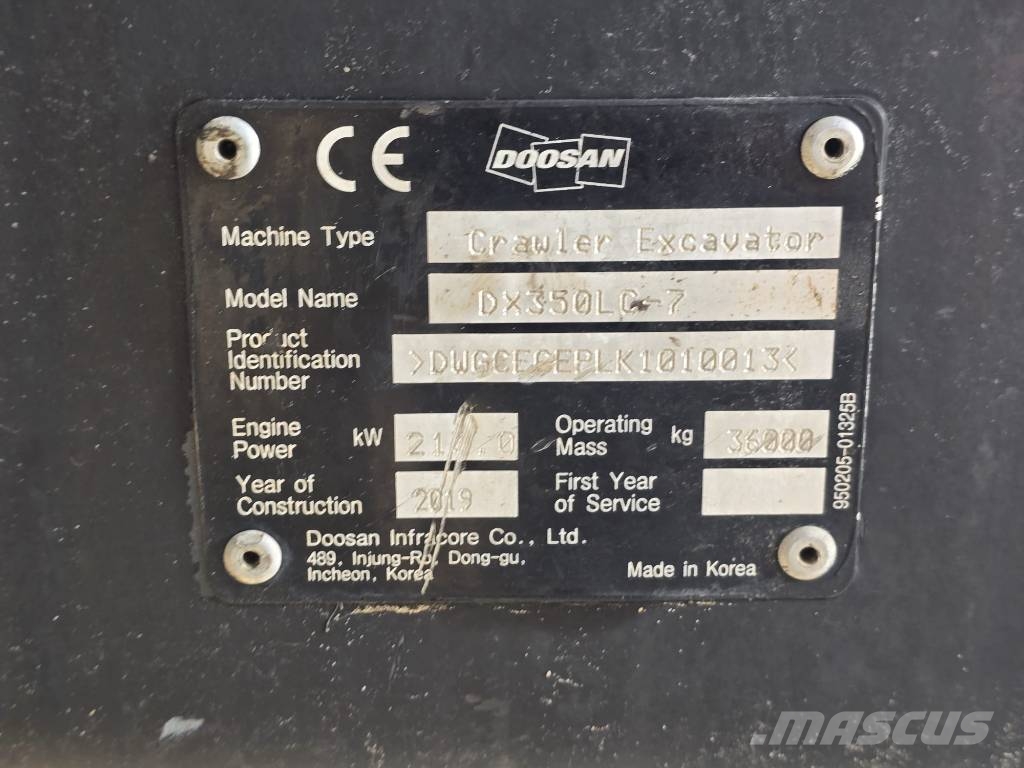 Doosan DX 350 LC-7 大型油圧ショベル12t以上(パワーショベル・ユンボ)