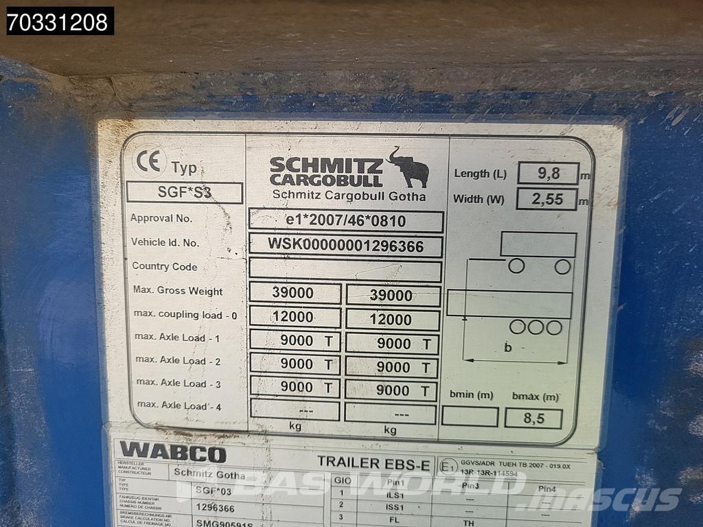 Schmitz Cargobull SGF*S3 Lift Axle Steel Semirremolques de volteo
