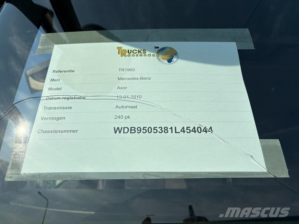 Mercedes-Benz Axor 1824 + Carrier Supra 750 + Dhollandia 2000 kg شاحنات بدرجة حرارة قابلة للضبط