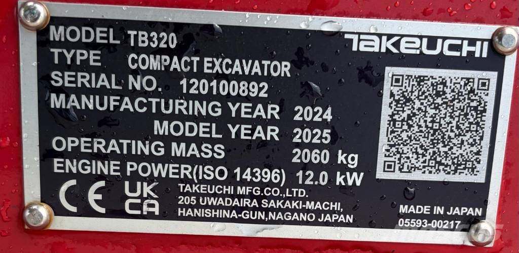 Takeuchi TB 320A V3 Miniescavatori