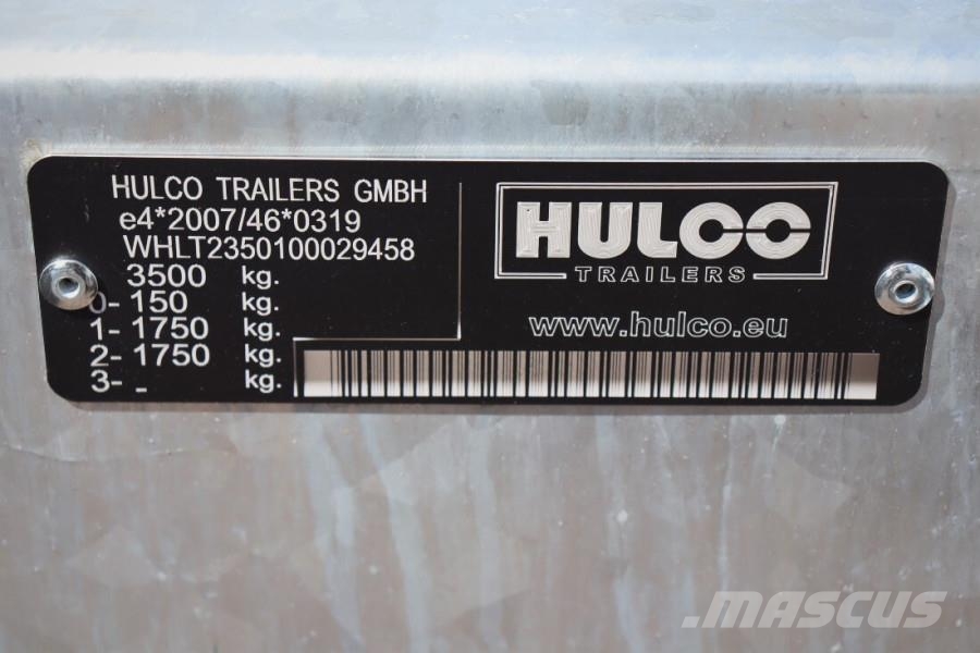 Hulco Terrax-2 3500kg 2 Axel Trailer, 2.770 kg Capacity, Aanhangwagens
