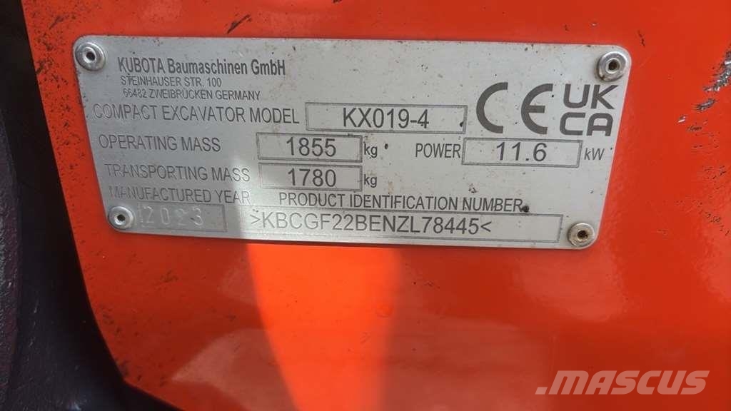 Kubota KX019-4 Мини-экскаваторы