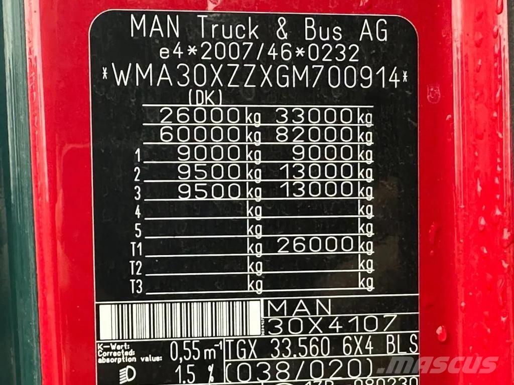 MAN TGX 33.560 6X4 EURO 6 - 113 TON - 290400 KM Ťahače