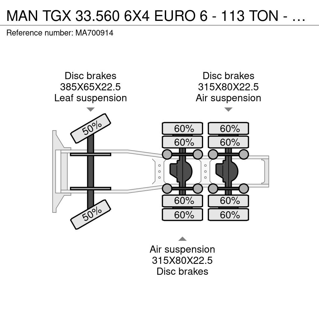 MAN TGX 33.560 6X4 EURO 6 - 113 TON - 290400 KM Ťahače