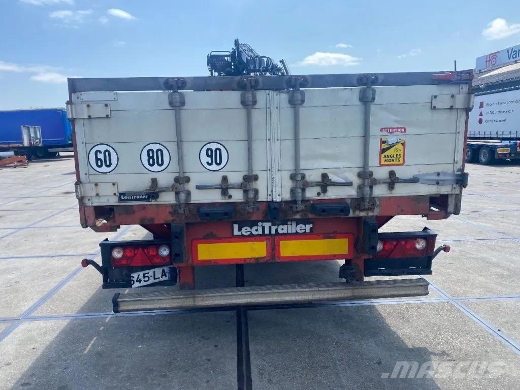 Lecitrailer 3 AXLE - BPW + HIAB R165 F3 Poluprikolice sa otvorenim sandukom