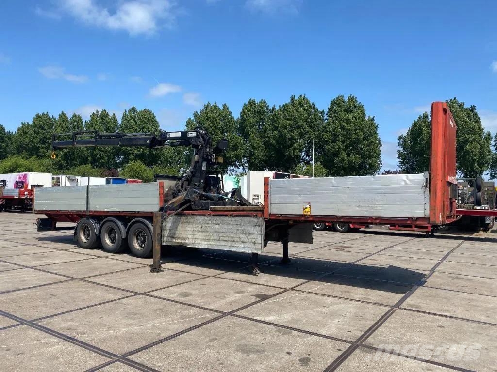 Lecitrailer 3 AXLE - BPW + HIAB R165 F3 Poluprikolice sa otvorenim sandukom