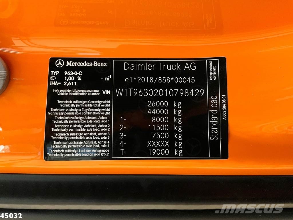 Mercedes-Benz ACTROS 2543 HMF 23 Tonmeter laadkraan Hook lift trucks